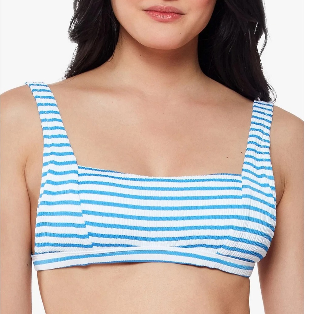 Jessica Simpson Bluebell Stripe Sunshine Retro Bikini Swim Top Size Small